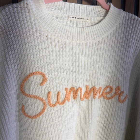 Moon & Madison White Knit Sweater Sz S - Picture 3 of 6